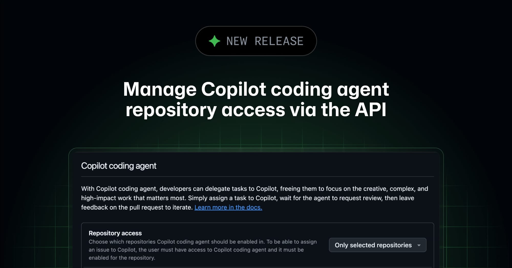 Manage Copilot Coding Agent Repository Access via the API