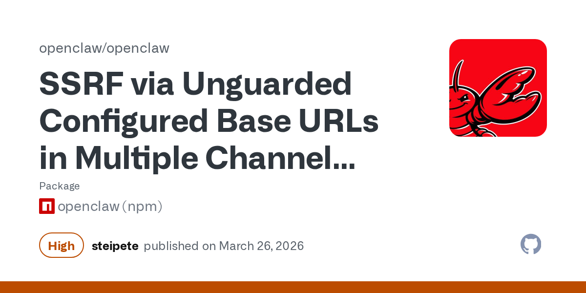 Another OpenClaw SSRF Lands, and the Patch Tells You Where the Architecture Still Bends