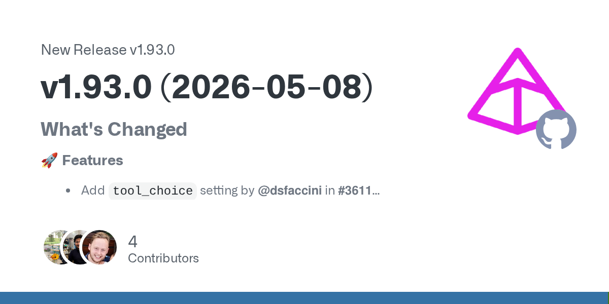 Pydantic AI 1.93 Gives Builders Explicit Tool Choice — Because Agent Control Should Not Be a Side Effect