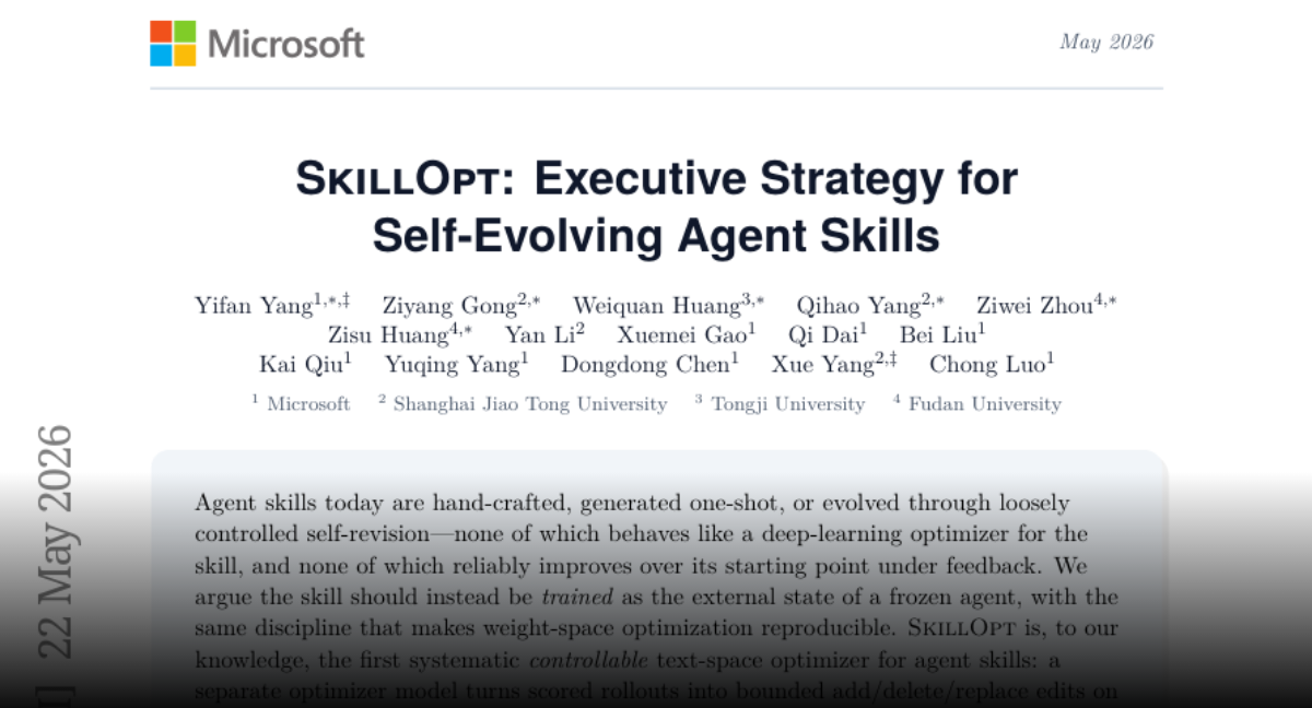 SkillOpt Treats Agent Skills Like Trainable Infrastructure, Not Prompt Folklore