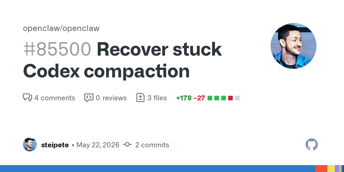 Codex Compaction Recovery Turns a Stuck Preflight Into a Bounded Restart