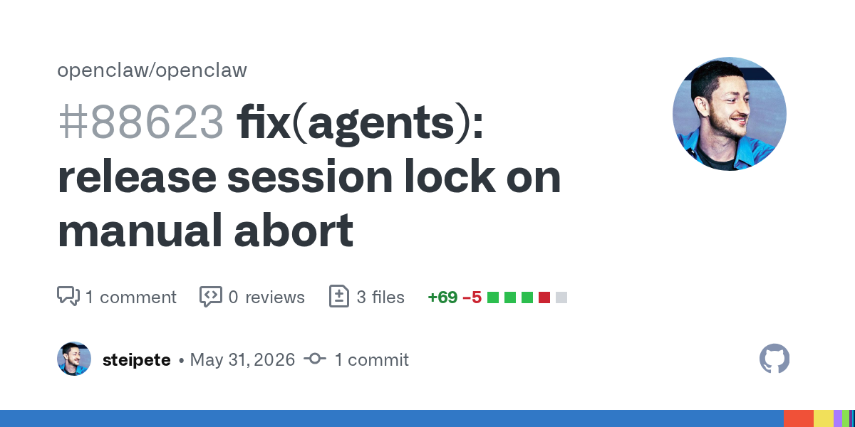 Manual Abort Should Not Leave an OpenClaw Session Locked for Five Minutes