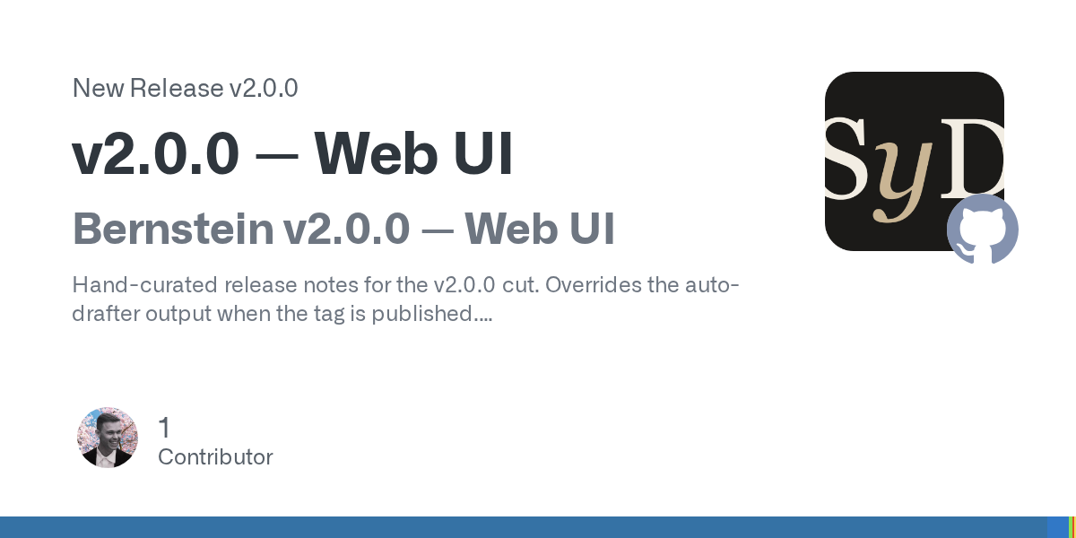 Bernstein v2.0.0 Adds the Operator Surface Multi-Agent Coding Was Missing