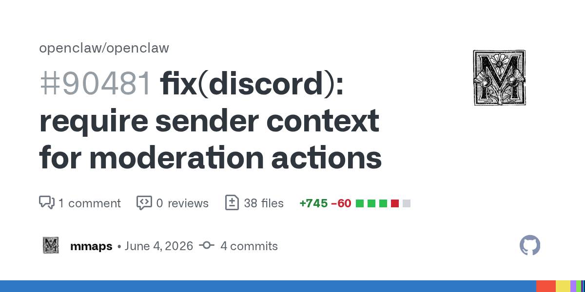 OpenClaw's Discord Moderation Fix Is Really About Not Letting the Client Choose the Cop