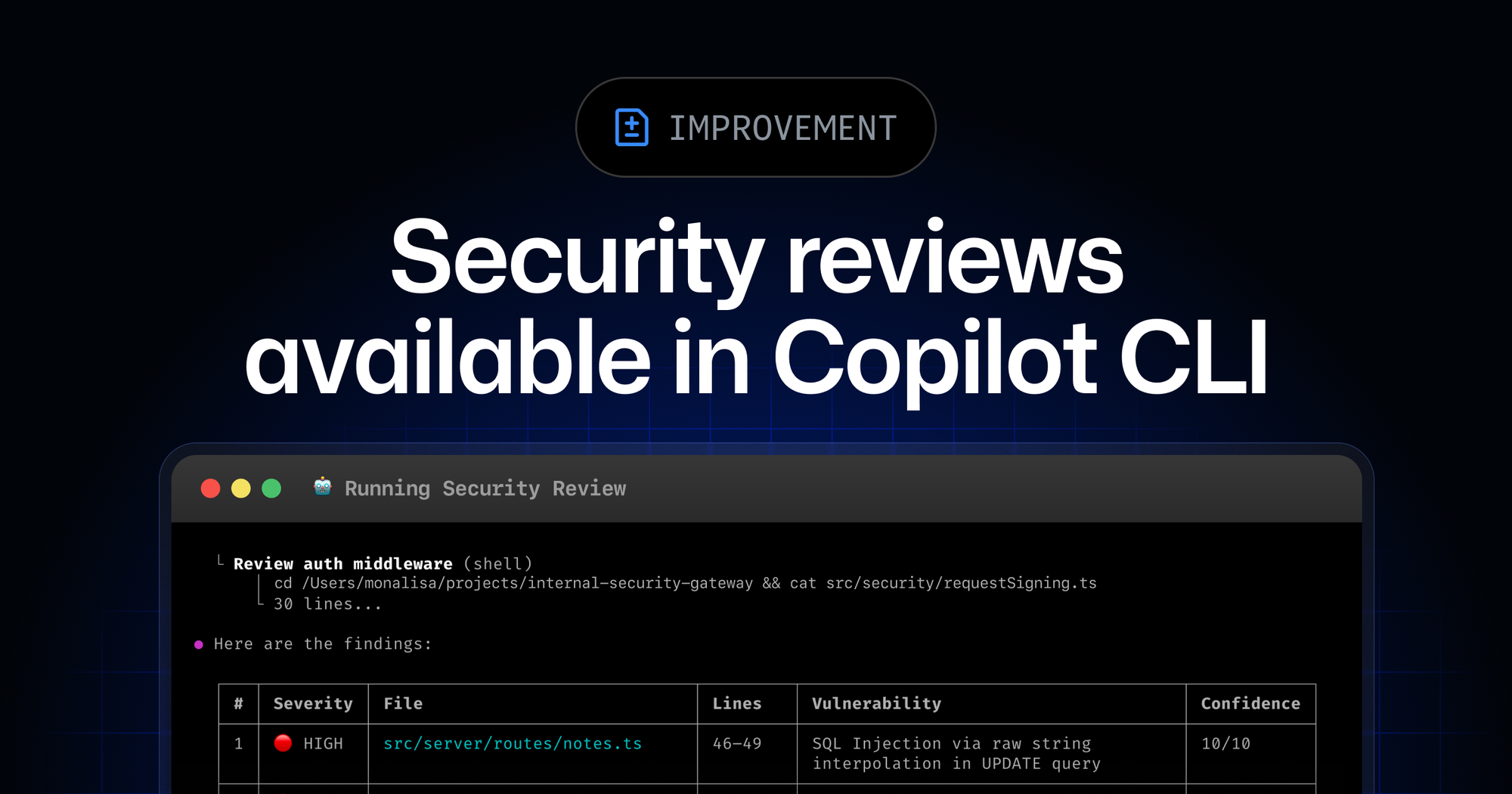 Copilot CLI Gets /security-review. Treat It as a Fast First Pass, Not a Security Program.