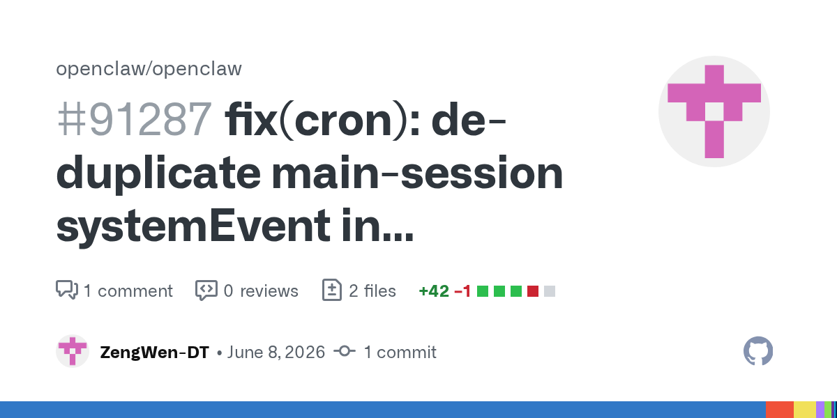 OpenClaw's Cron Fix Is a Reminder That Agent Memory Can Be Polluted by Duplicate System Events