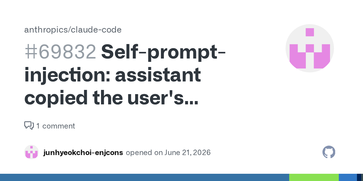 Claude Code’s Self-Prompt-Injection Report Shows Role Boundaries Are a Runtime Feature