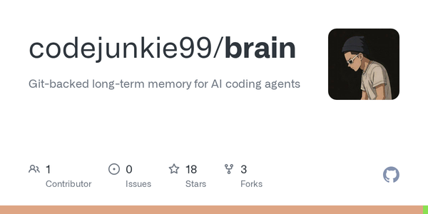 Brain Exists Because the Market Finally Admits That Coding Agents Need Better Memory Than 'Read the File Again'