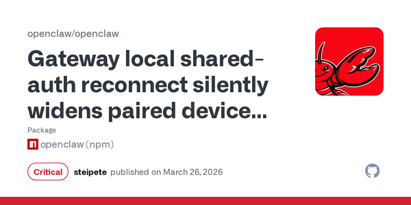Silent Reconnects Should Not Become Admin Paths, but OpenClaw Learned That the Hard Way
