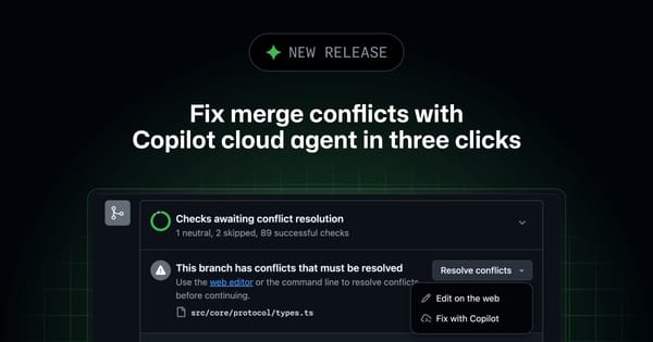 GitHub Turns Merge-Conflict Cleanup Into a One-Click Cloud-Agent Workflow