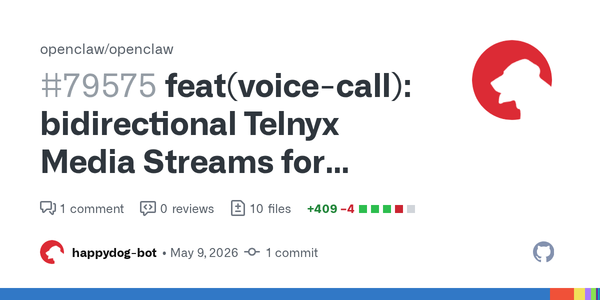 Telnyx Realtime Voice Support Pushes OpenClaw Toward Provider-Neutral Agent Telephony
