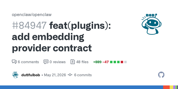 OpenClaw’s Embedding Provider Contract Is Small Plumbing With Big Framework Consequences