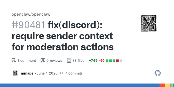 OpenClaw's Discord Moderation Fix Is Really About Not Letting the Client Choose the Cop