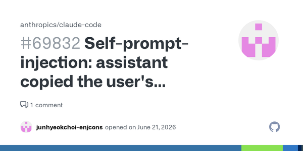 Claude Code’s Self-Prompt-Injection Report Shows Role Boundaries Are a Runtime Feature