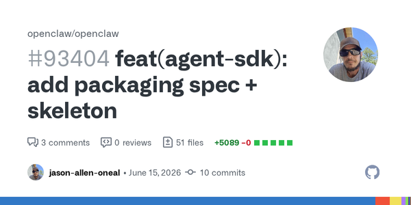 OpenClaw’s Agent SDK Packaging Draft Treats Agent Workspaces Like Deployable Artifacts
