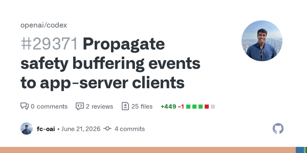 Codex Exposes Safety Buffering and Context Compaction as Runtime State